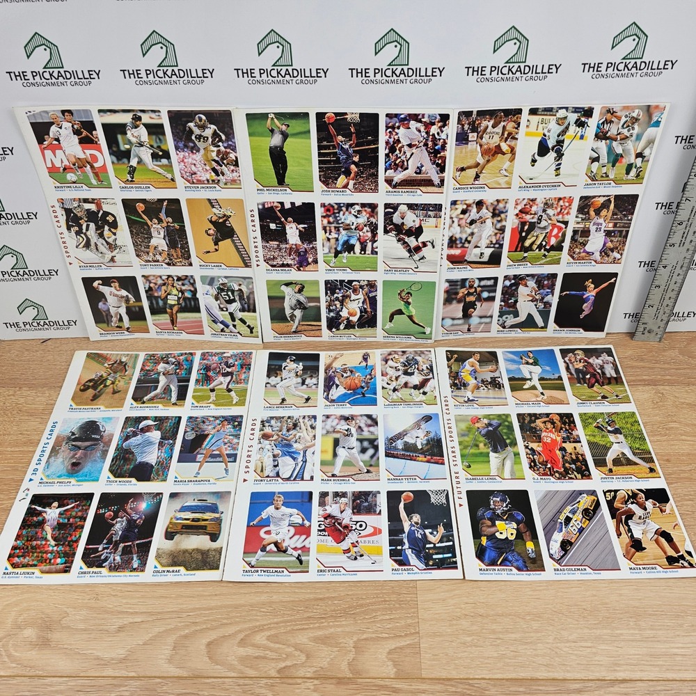 Sports Illustrated Uncut Cards Sports 16 Sheet Lot Tom Brady Tiger Woods 2000s - Picture 3 of 6